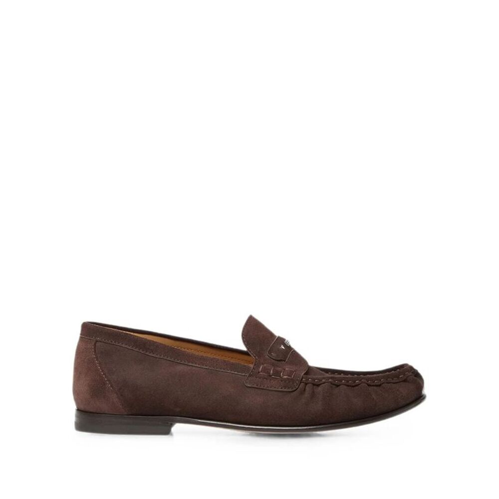 Fendi Men Mocassini Fendi Scrunch In Pelle Scamosciata